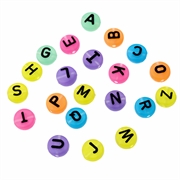 Bogstav perler i bolsje farver. Mix. 10 mm. 300 stk.